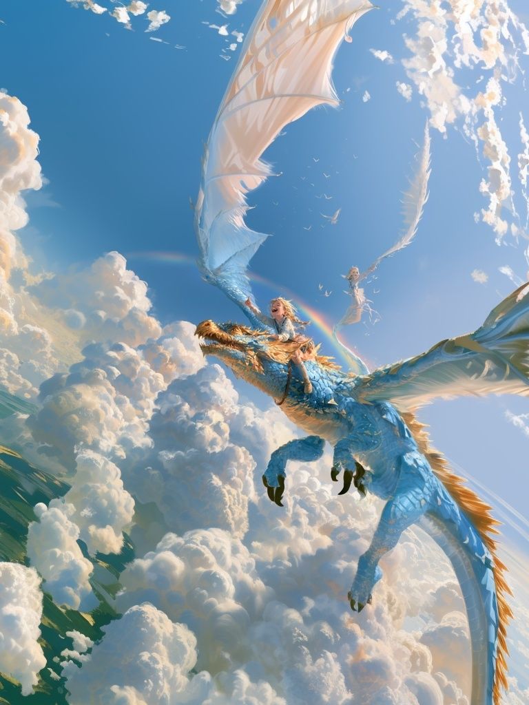 Dragon Flight Fantasy Print. poster detail