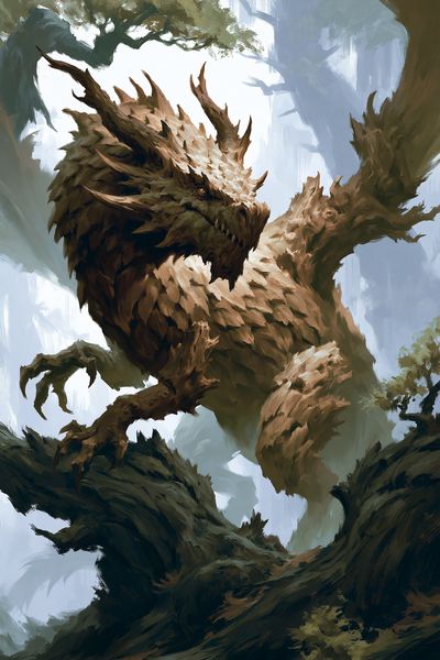 Forest Dragon Digital Art Poster.