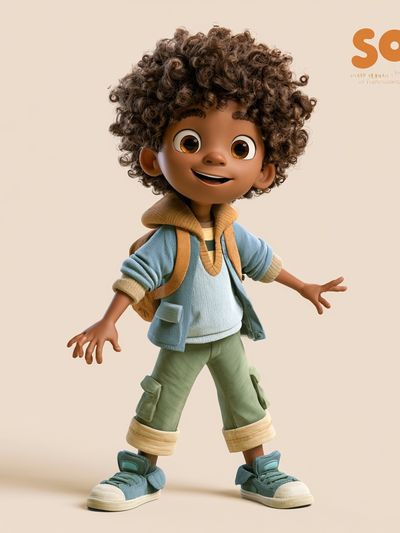 Sol Character Illustration Poster.