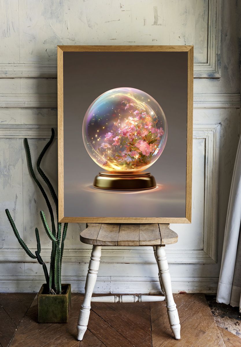 Cherry Blossom Crystal Orb Poster. — room view 1