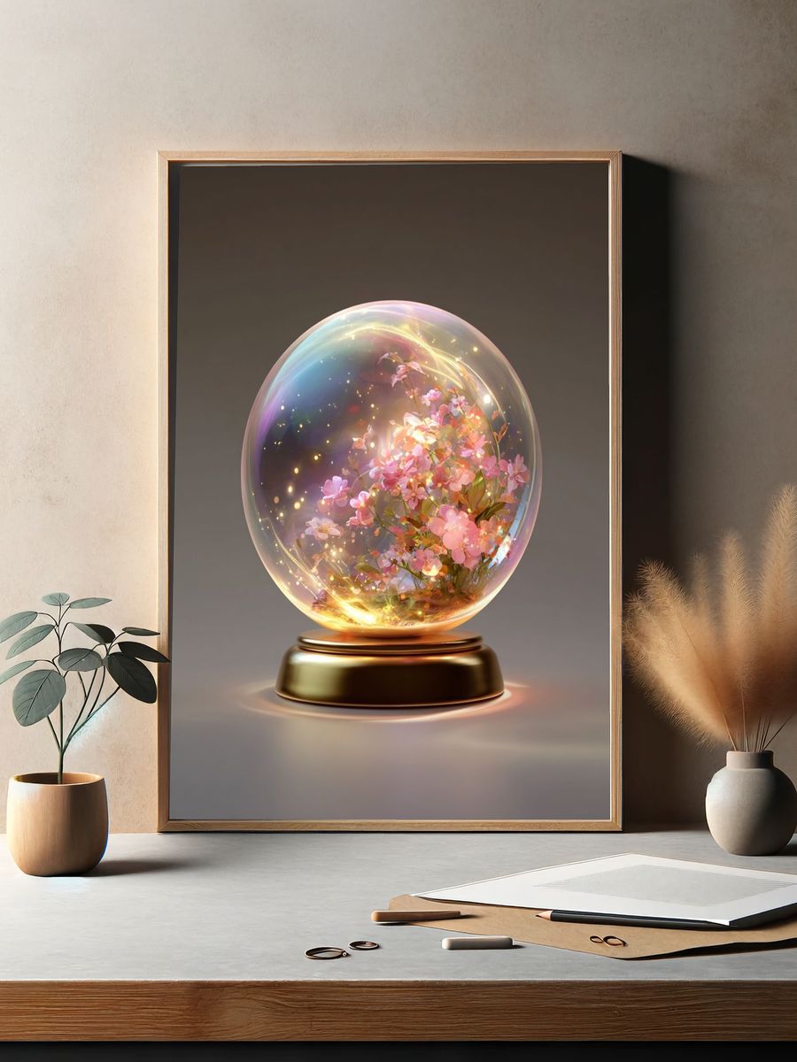 Cherry Blossom Crystal Orb Poster. — room view 2