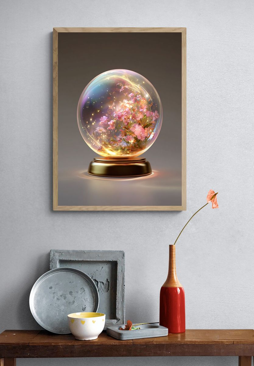 Cherry Blossom Crystal Orb Poster. — room view 3