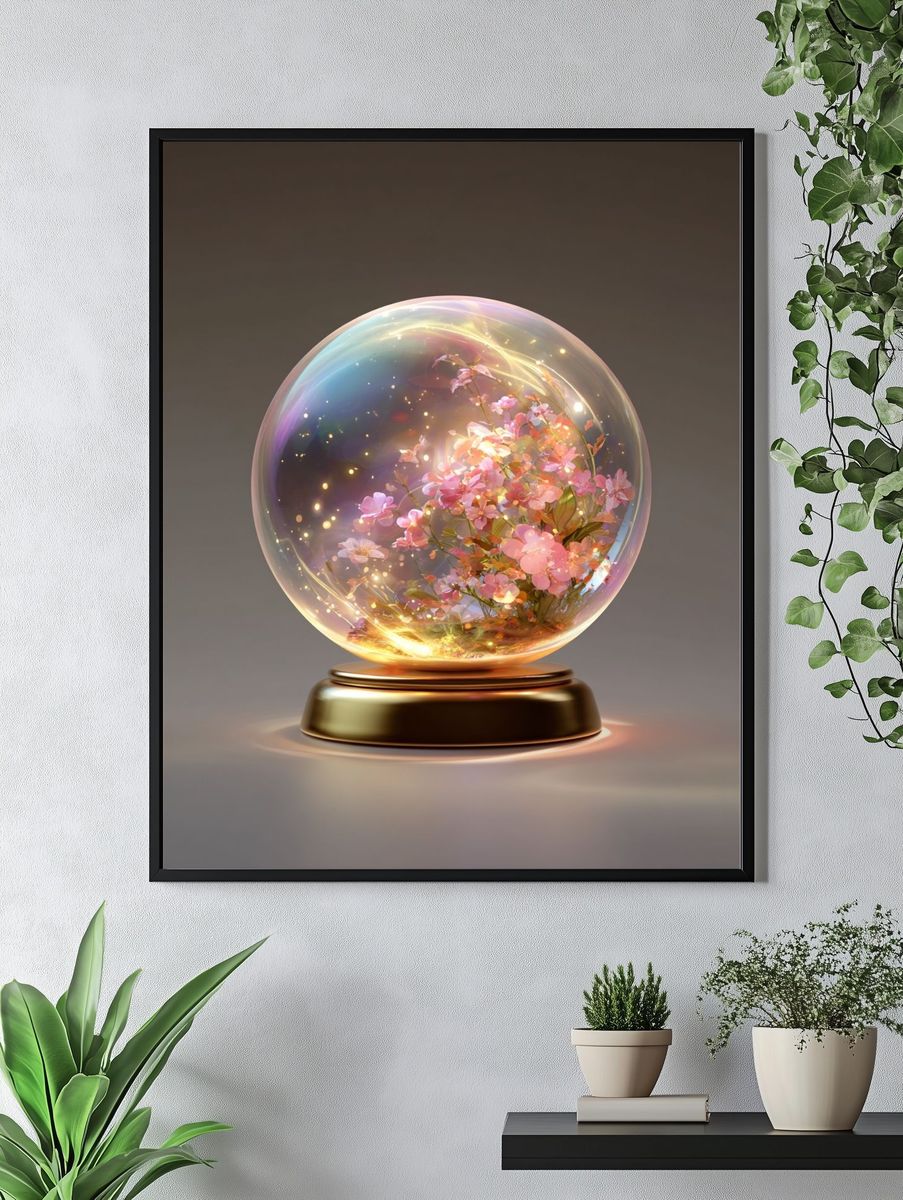 Cherry Blossom Crystal Orb Poster. — room view 4