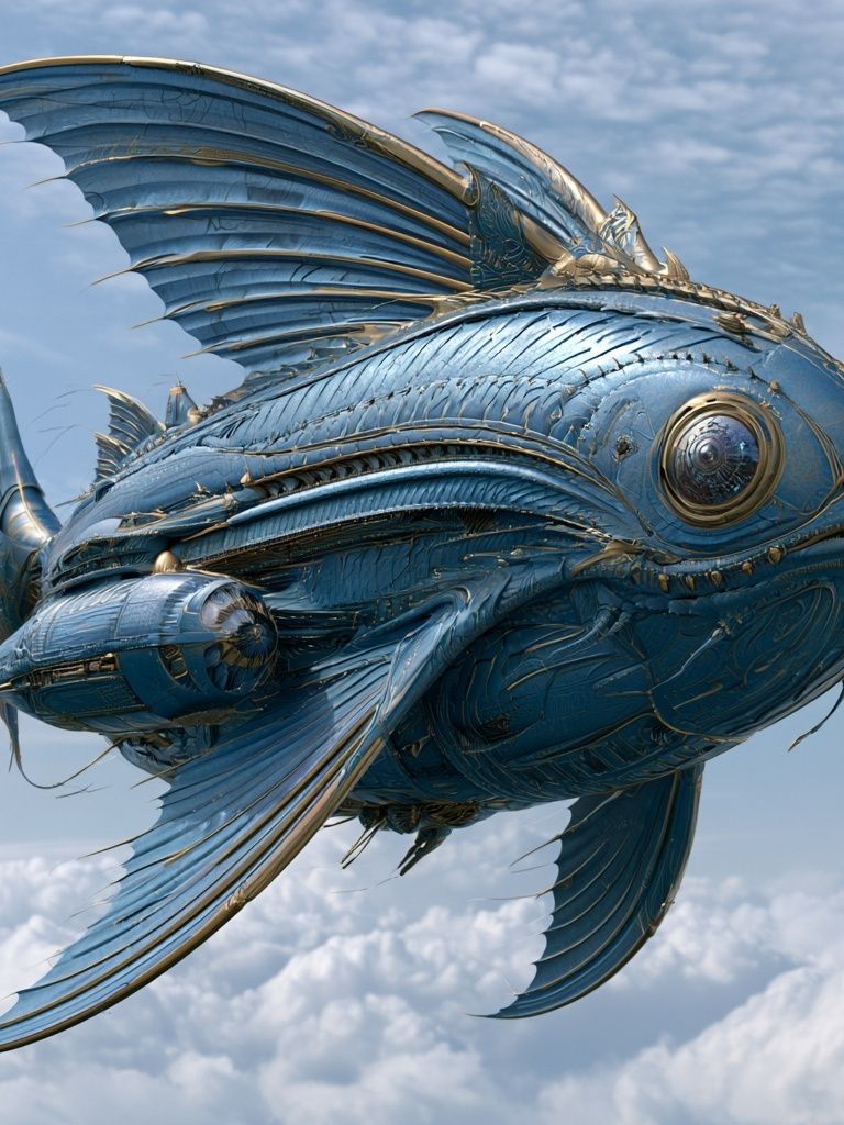 Mechanical Fish in the Sky Poster. poster detail