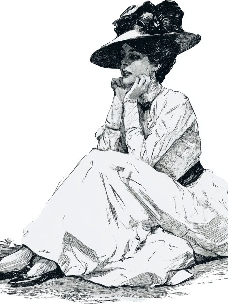 Elegant Woman Sketch Poster. poster — illustration art