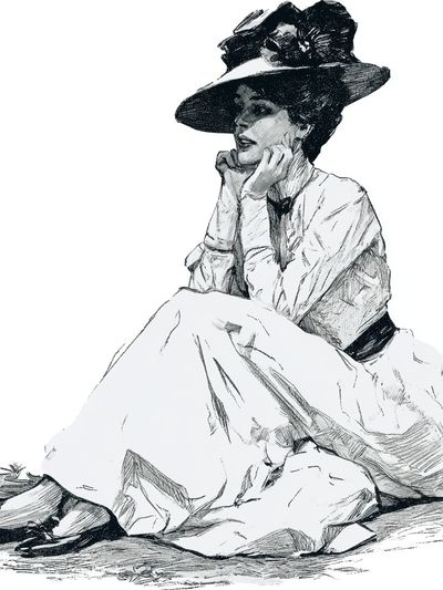 Elegant Woman Sketch Poster. poster