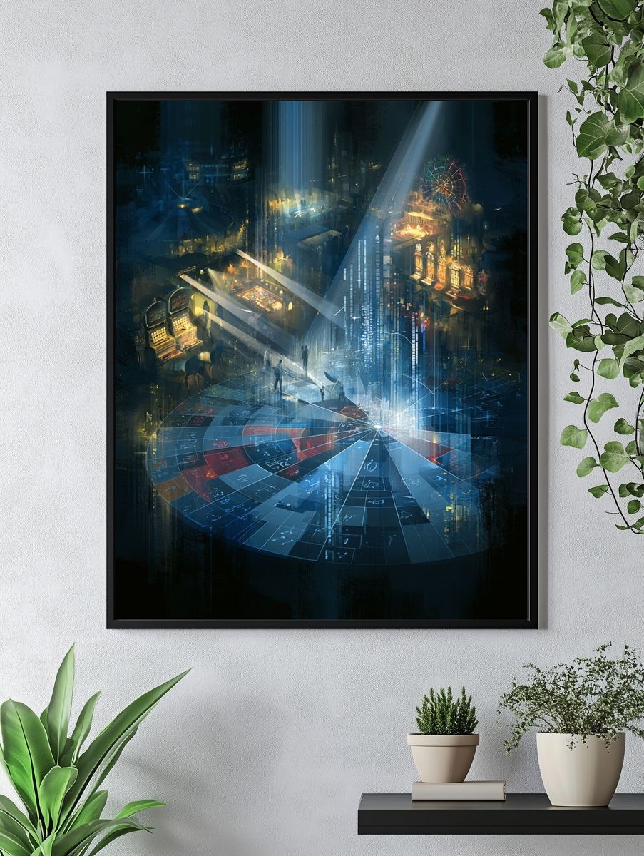 Futuristic Cityscape Digital Art Poster. — room view 4
