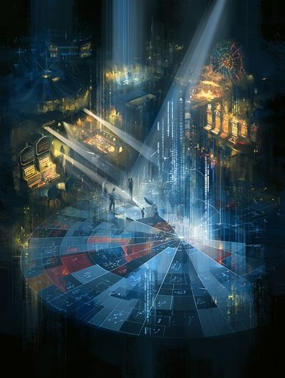 Futuristic Cityscape Digital Art Poster. poster