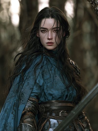 Fantasy Warrior Portrait Print.