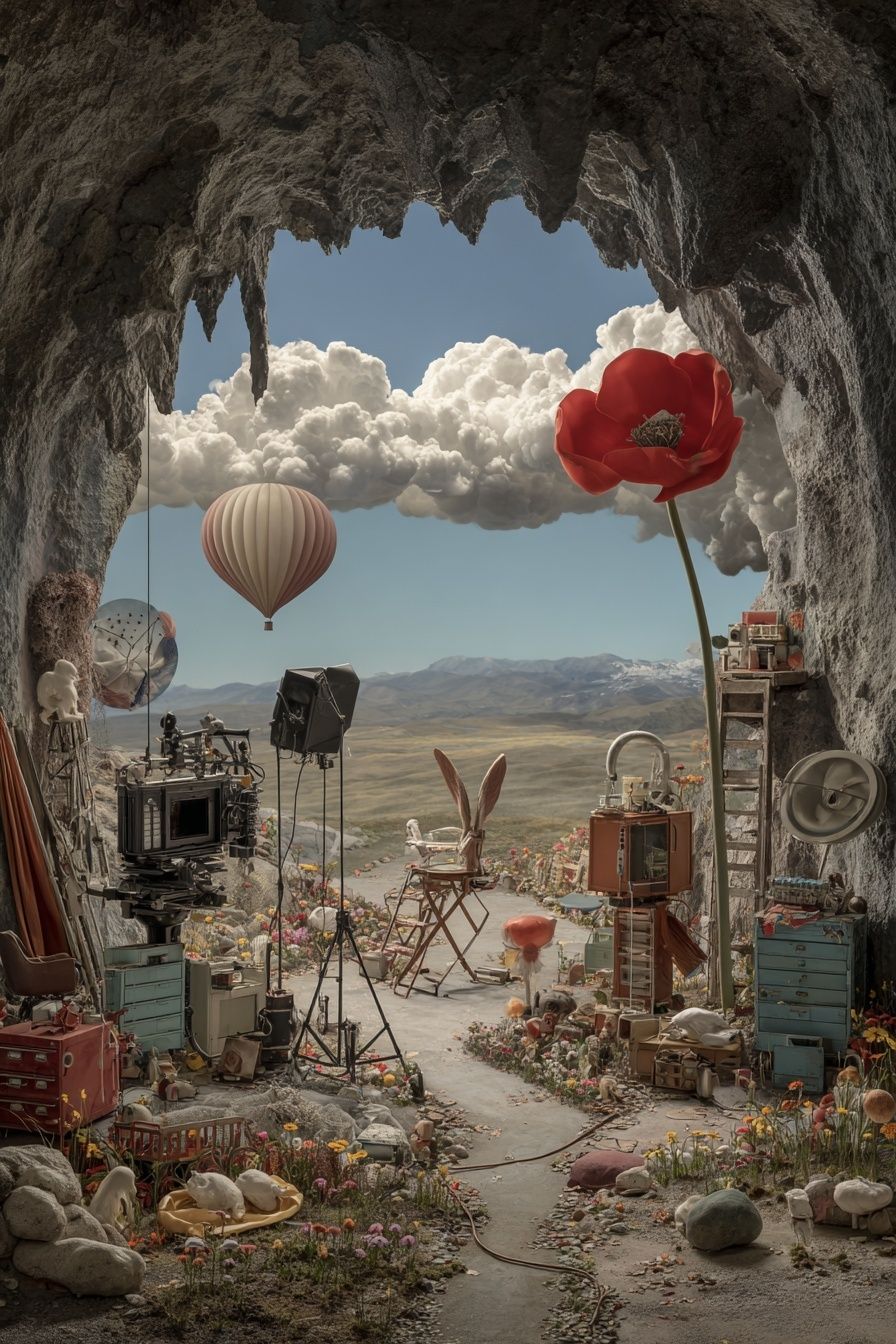 Surreal Cave Landscape Print. poster detail