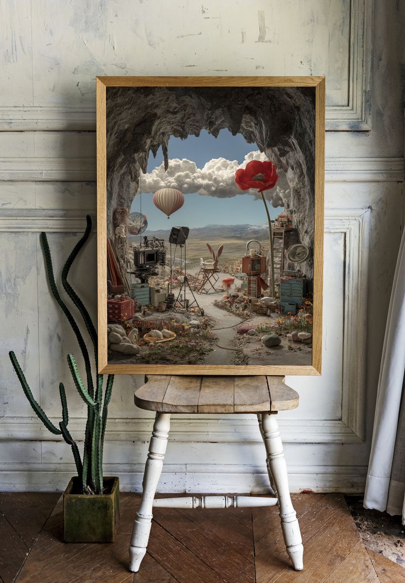 Surreal Cave Landscape Print. — room view 1