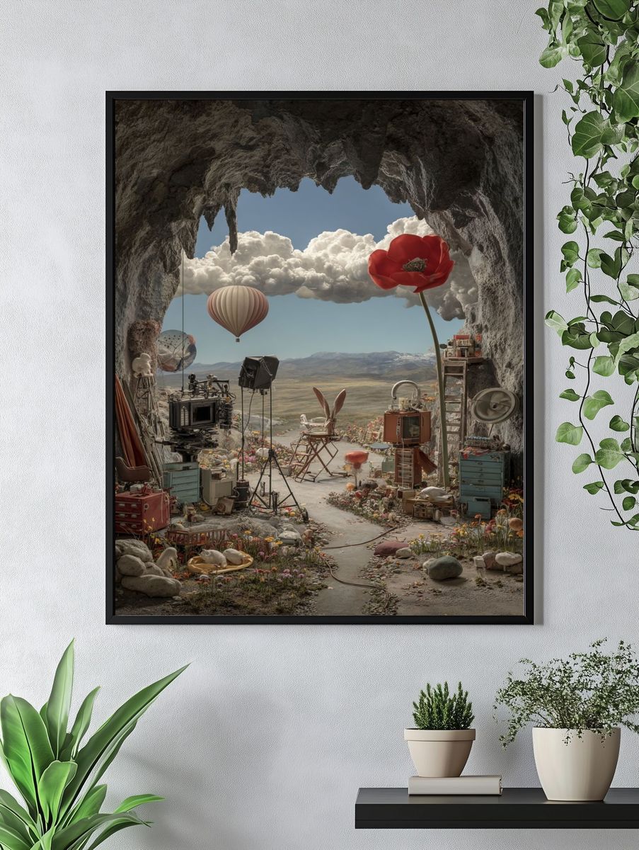 Surreal Cave Landscape Print. — room view 4