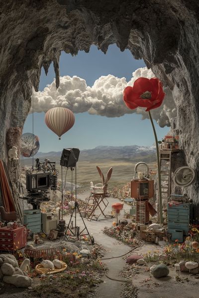 Surreal Cave Landscape Print. poster print