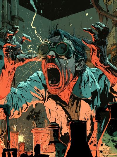 Mad Scientist Horror Poster.