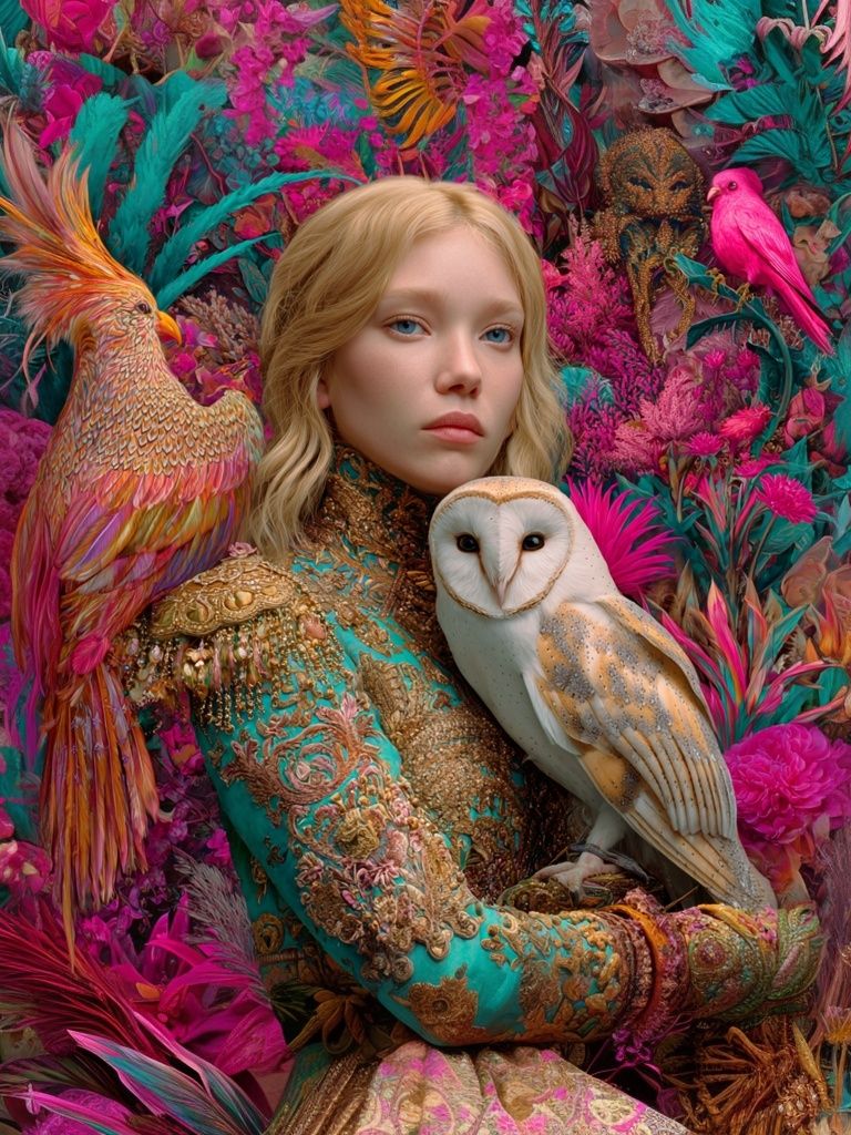 Fantasy Bird Portrait Illustration Poster. poster — illustration art