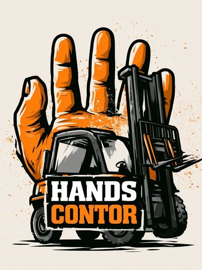 Hands Forklift Illustration Poster. poster print