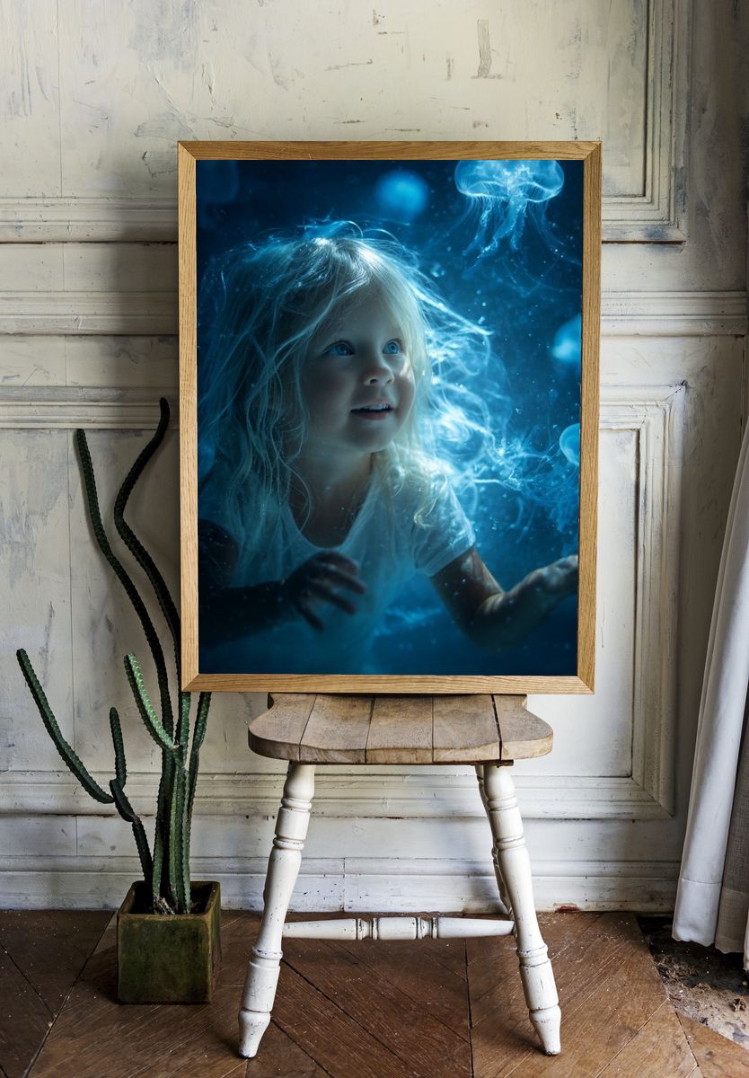 Underwater Jellyfish Dream Poster. — room view 1