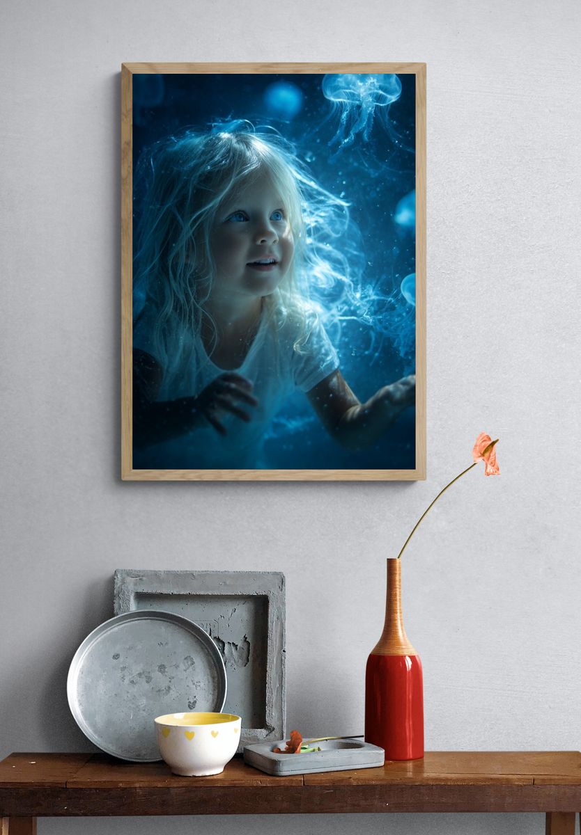 Underwater Jellyfish Dream Poster. — room view 3