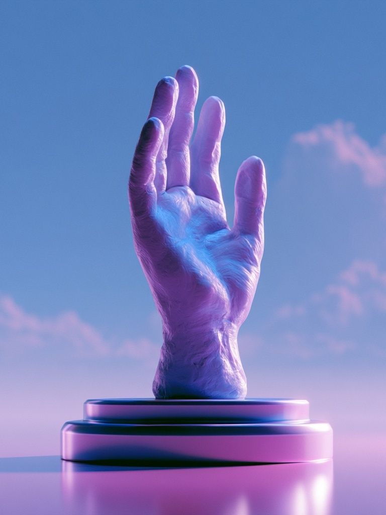 Surreal Hand Sculpture Print. poster detail
