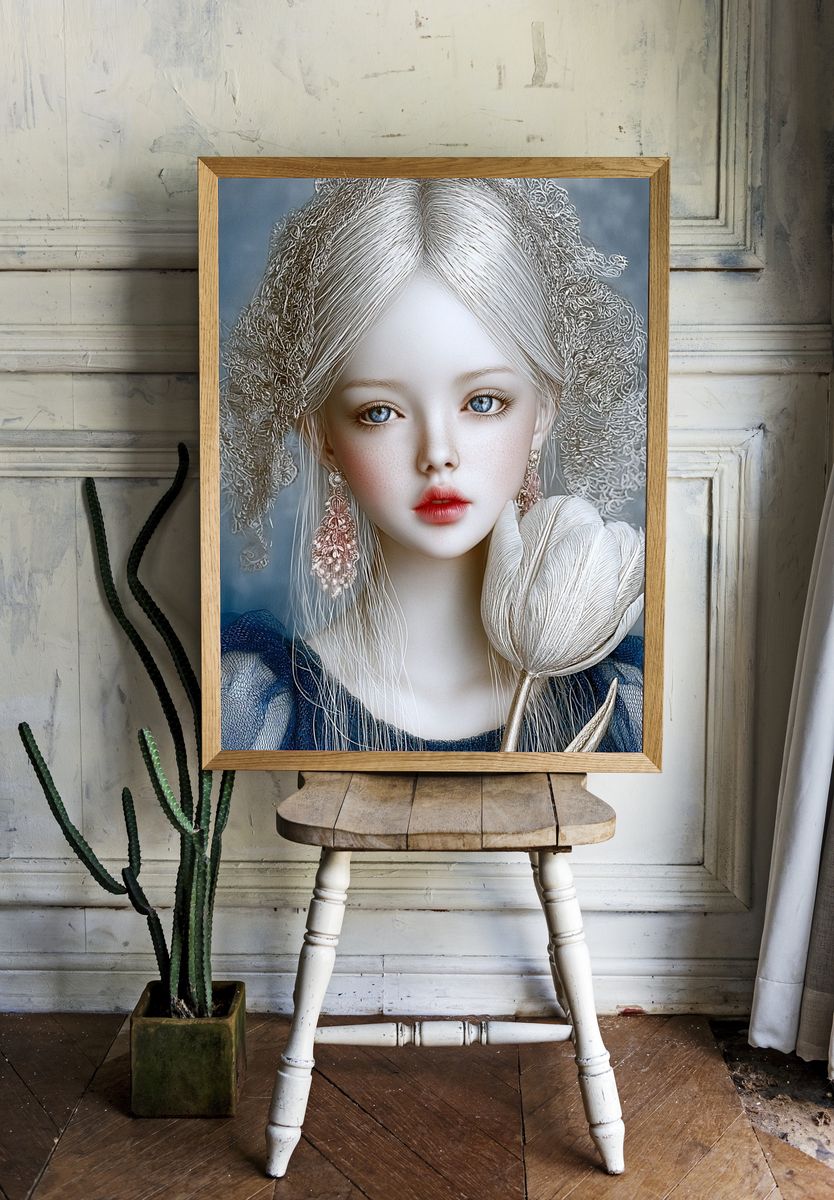 Porcelain Doll Portrait Print. room preview