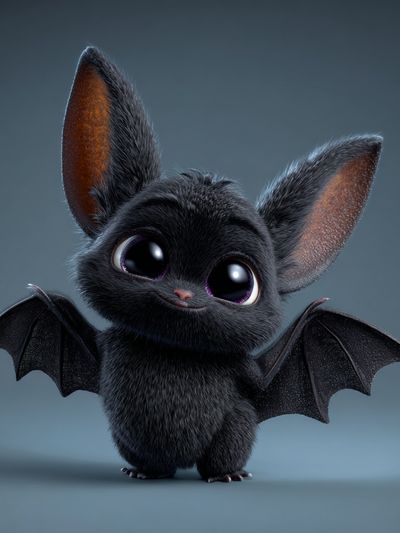 Cute Bat Character Illustration Poster. poster