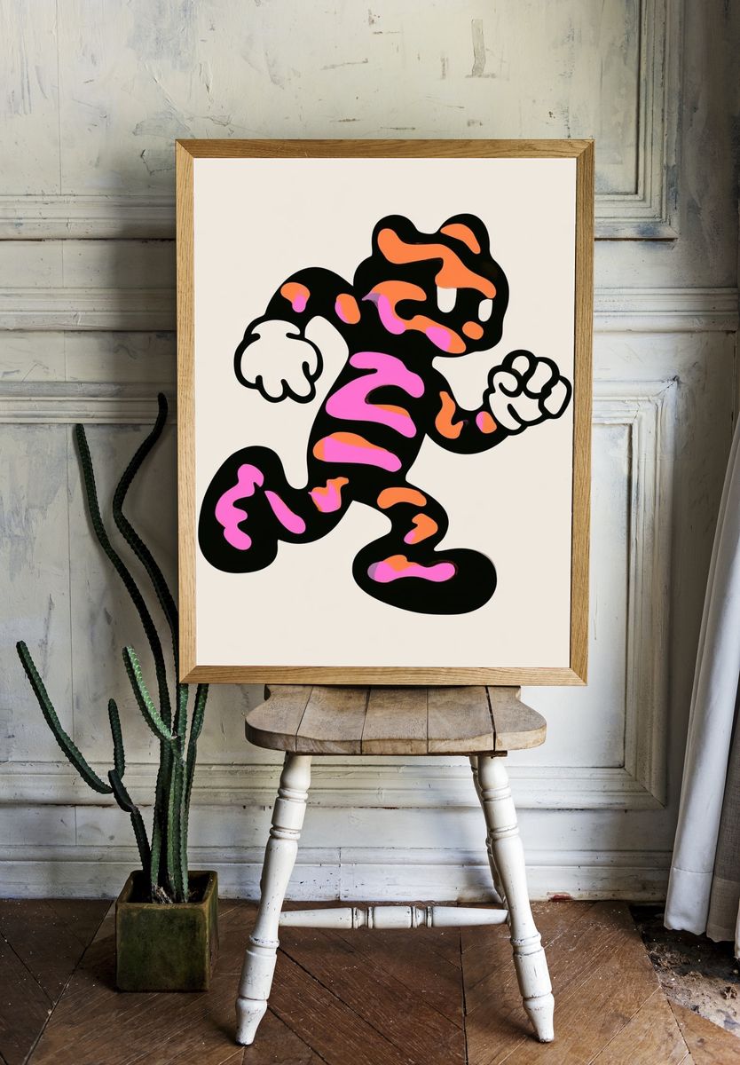 Abstract Running Character Poster. room preview