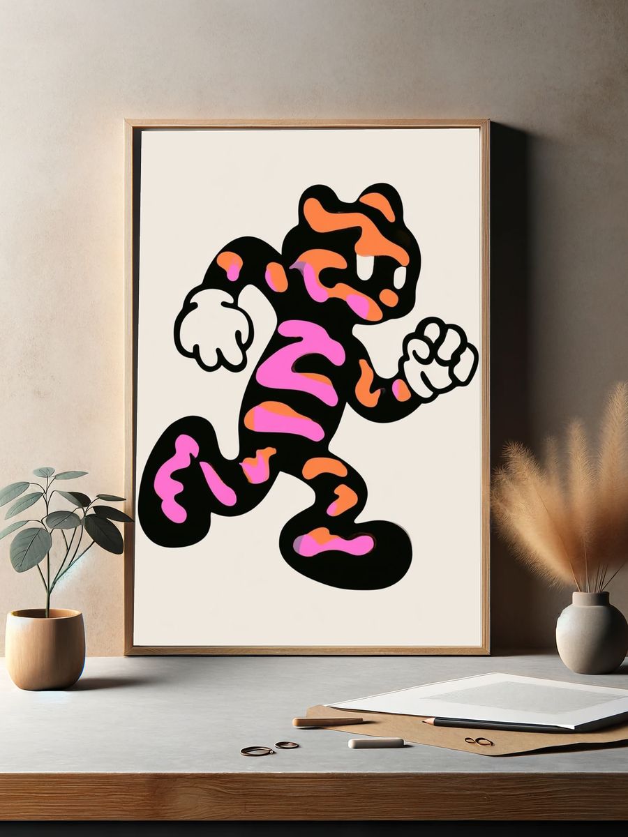 Abstract Running Character Poster. — room view 2