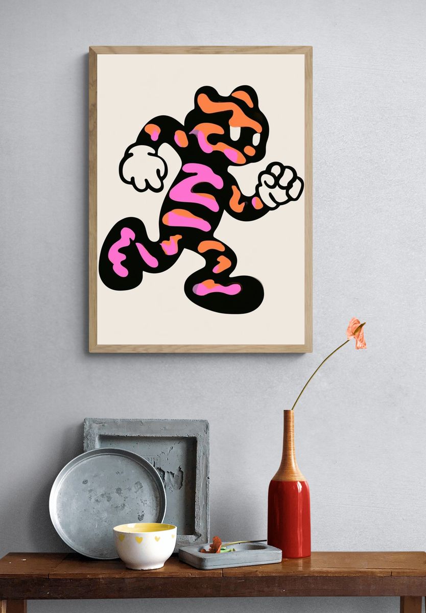 Abstract Running Character Poster. — room view 3