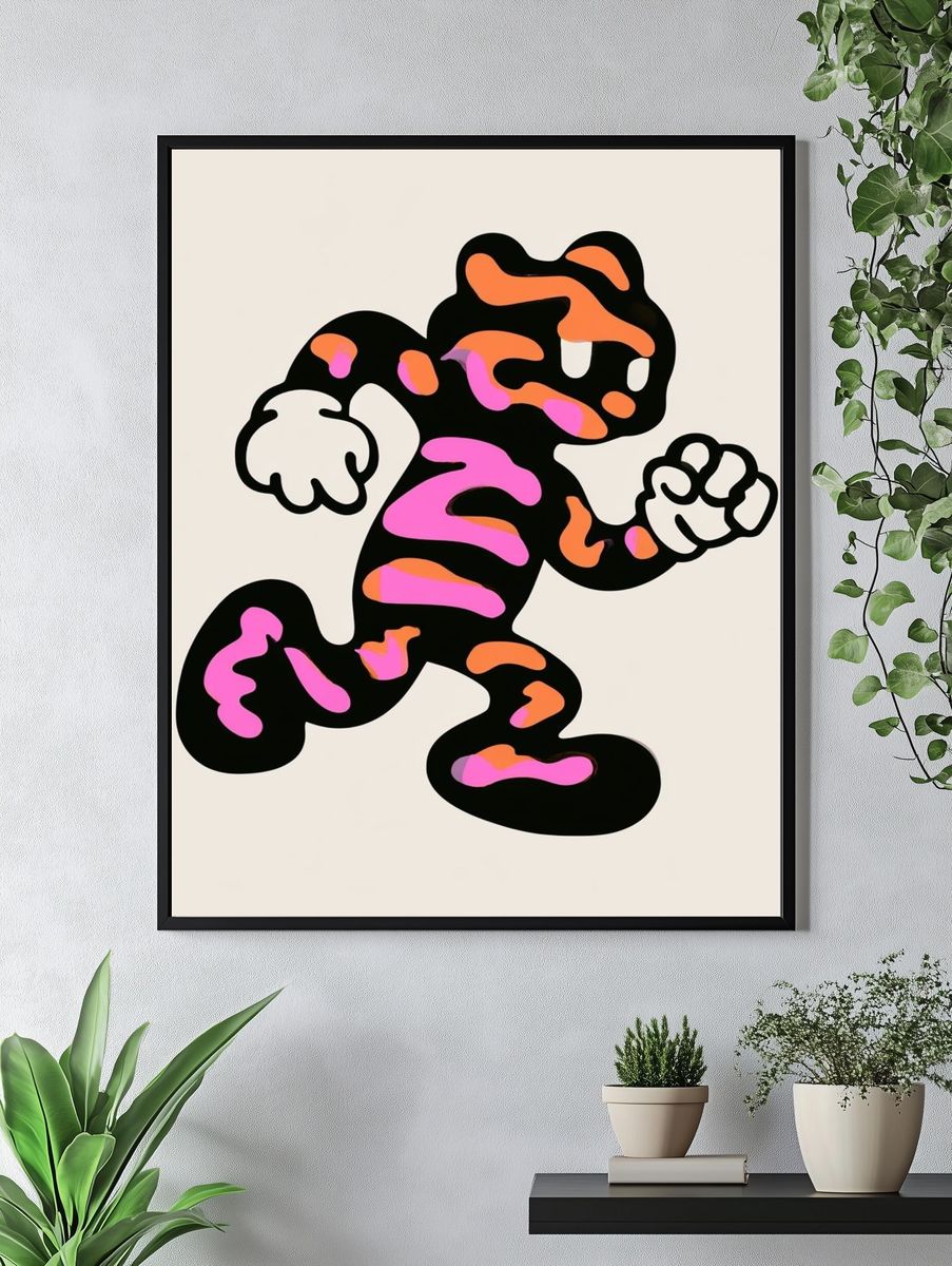 Abstract Running Character Poster. — room view 4