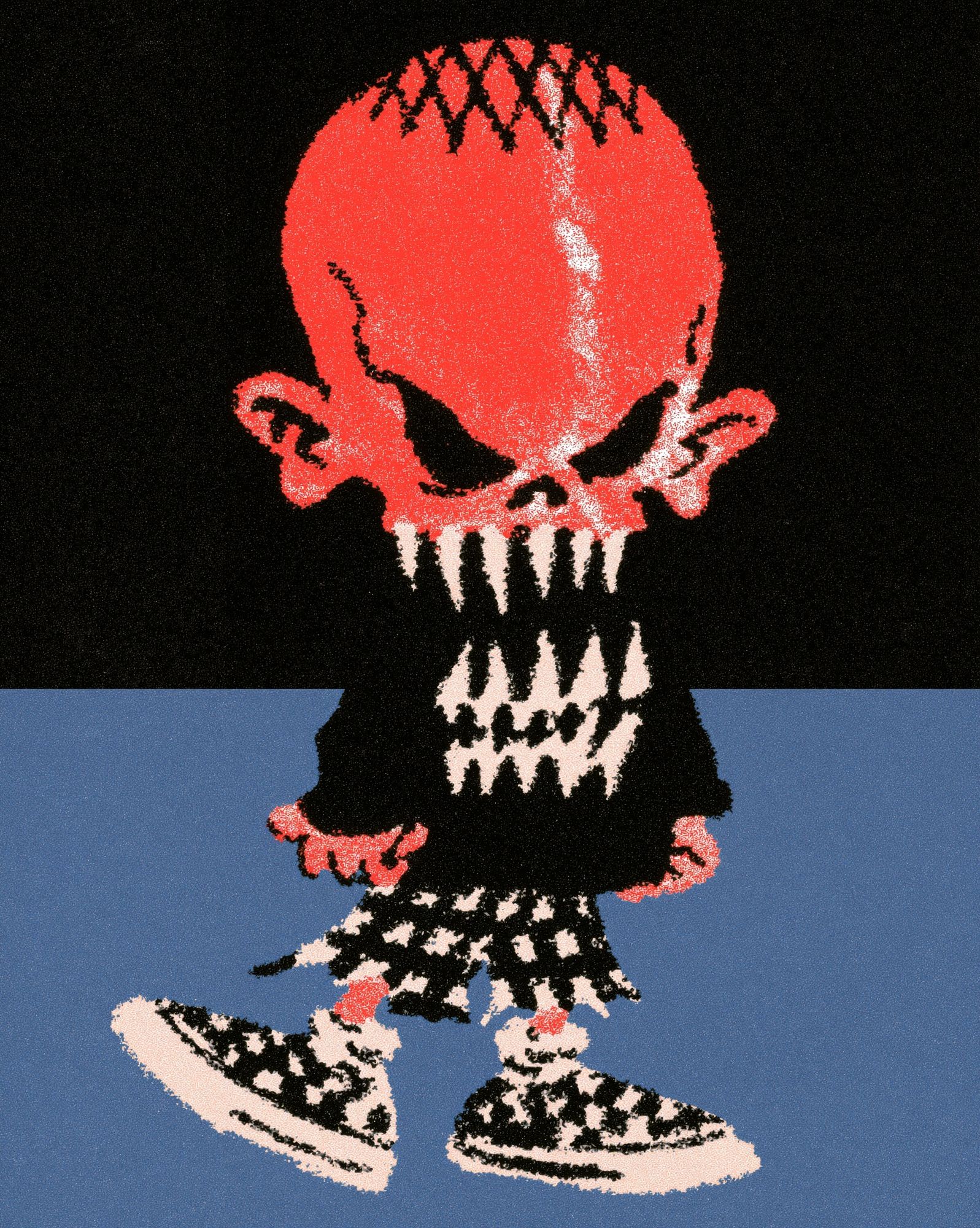 Punk Skull Kid Illustration Poster. poster detail
