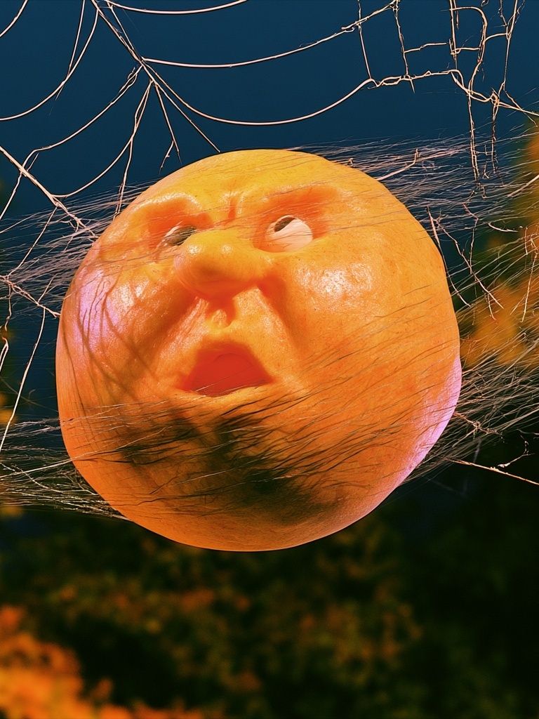Surreal Pumpkin Face Print. poster — illustration art