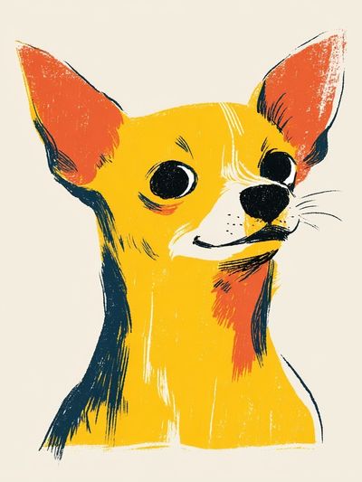 Chihuahua Portrait Illustration Poster. poster
