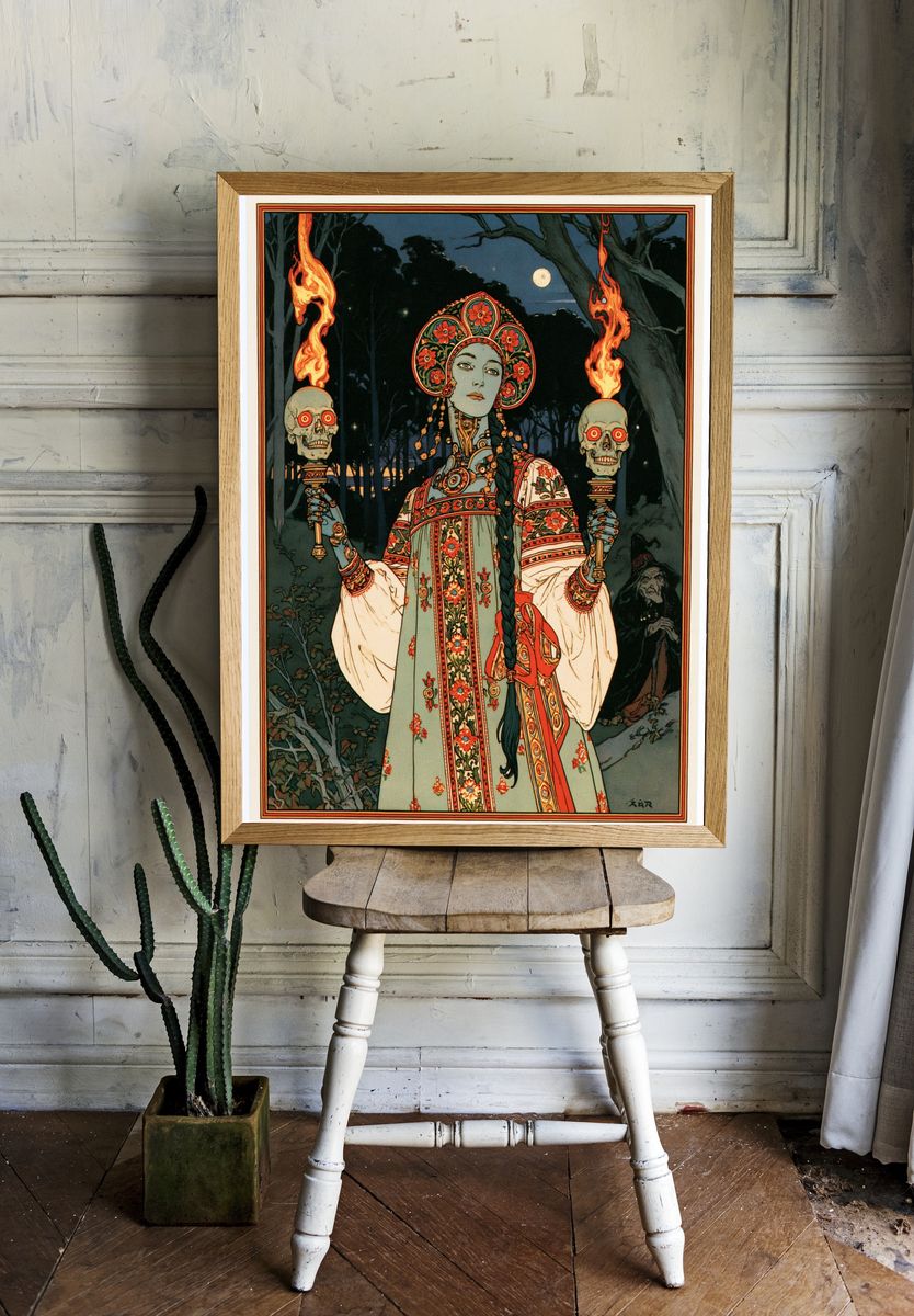 Mystic Folk Horror Illustration Poster. room preview