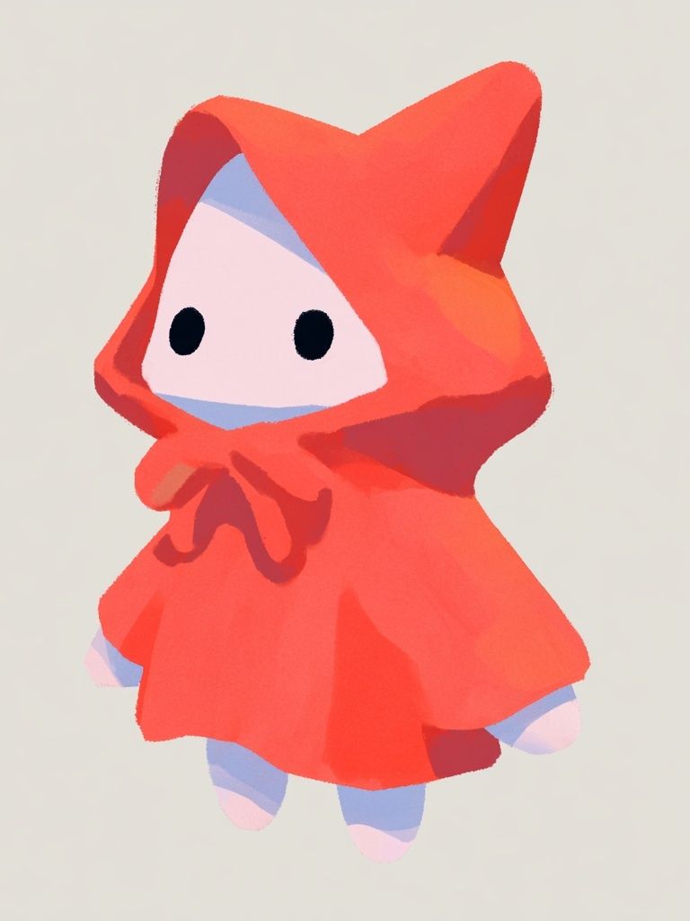 Red Hooded Character Illustration Poster. poster — illustration art