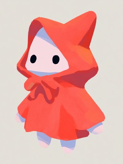 Red Hooded Character Illustration Poster.