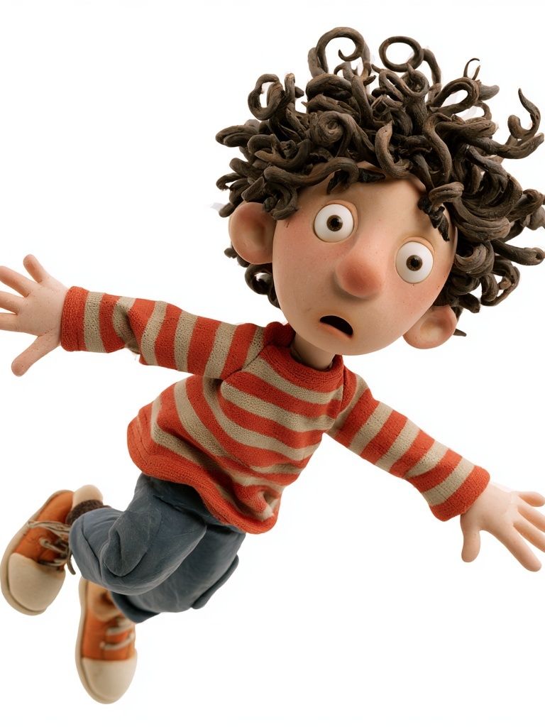 Curious Clay Boy Illustration Poster. poster — illustration art