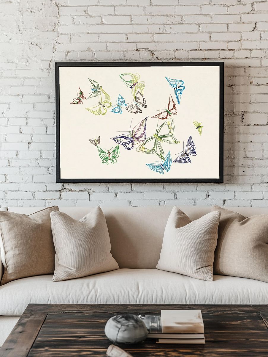 Whimsical Teacup Cottage Print. room preview