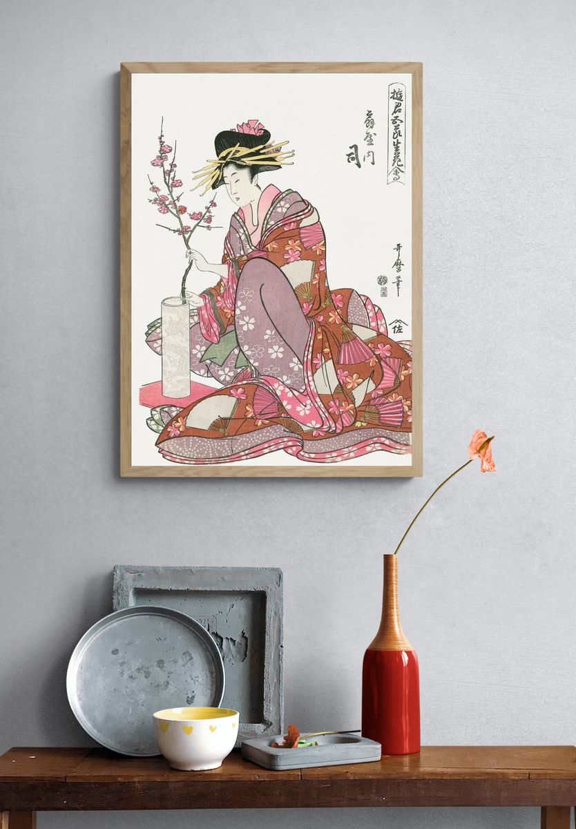 Japanese Geisha Blossom Print. — room view 3