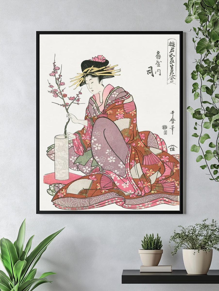 Japanese Geisha Blossom Print. — room view 4