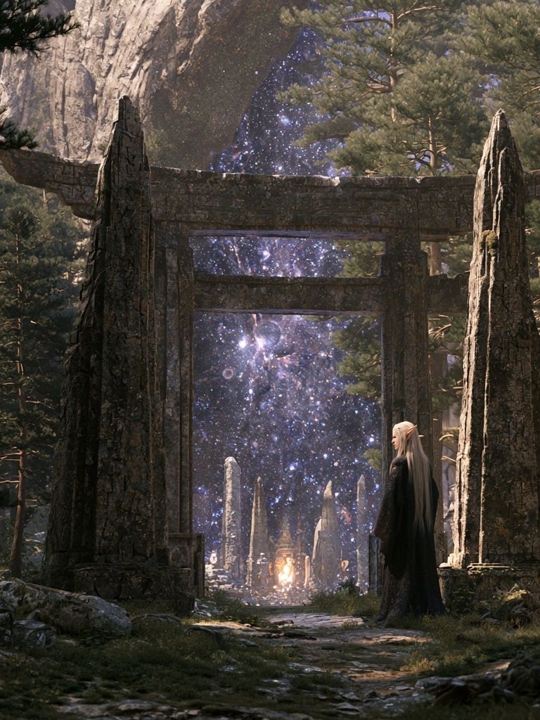 Elven Portal in the Forest Poster. poster detail