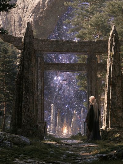 Elven Portal in the Forest Poster. poster