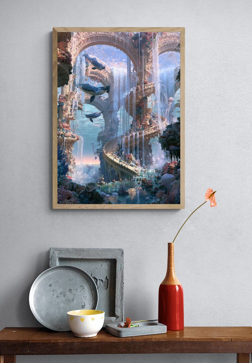 Underwater Coral Palace Fantasy Print. — room view 3