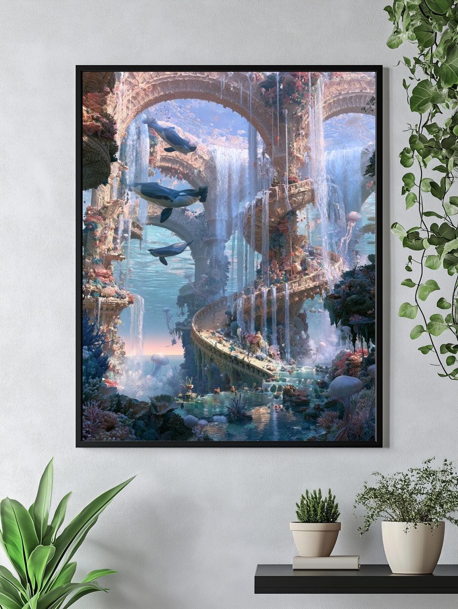 Underwater Coral Palace Fantasy Print. — room view 4