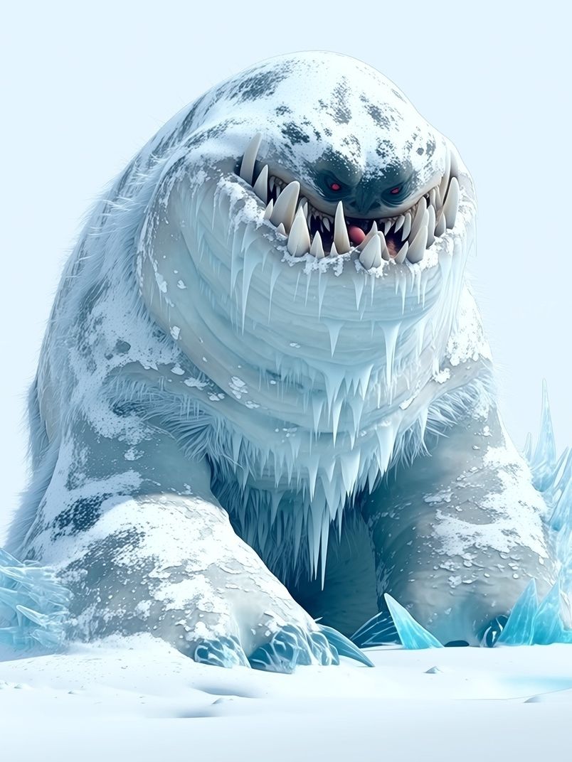 Ice Monster Illustration Poster. poster detail