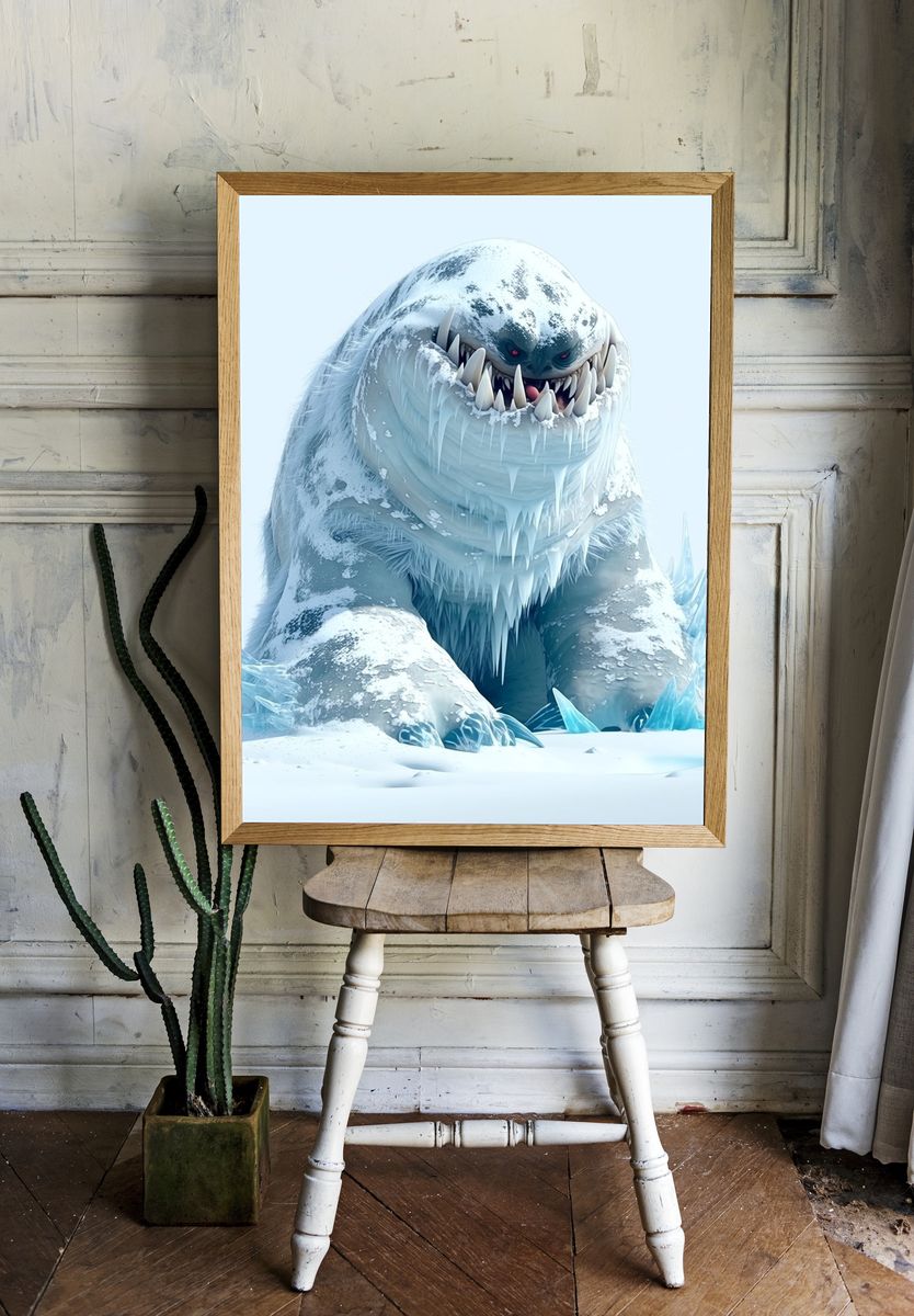 Ice Monster Illustration Poster. room preview
