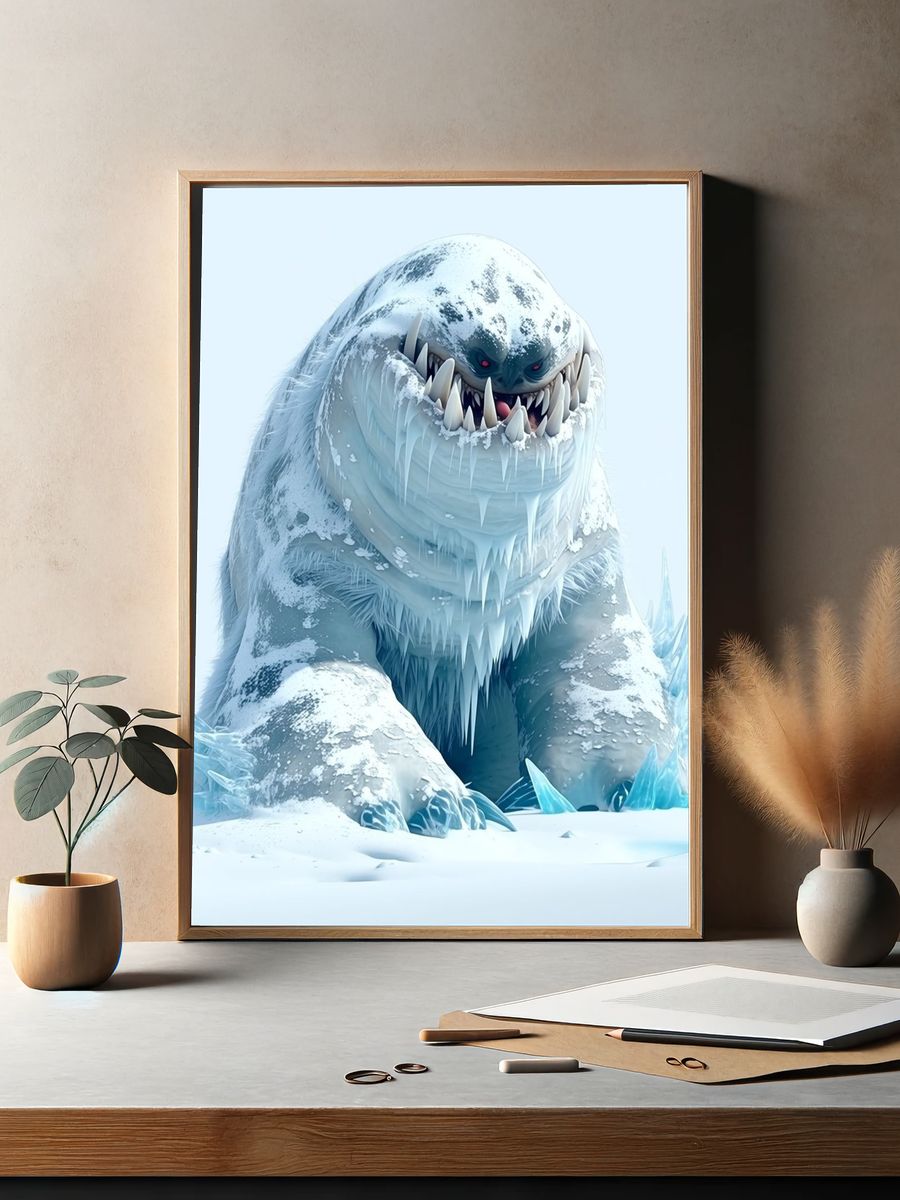 Ice Monster Illustration Poster. — room view 2