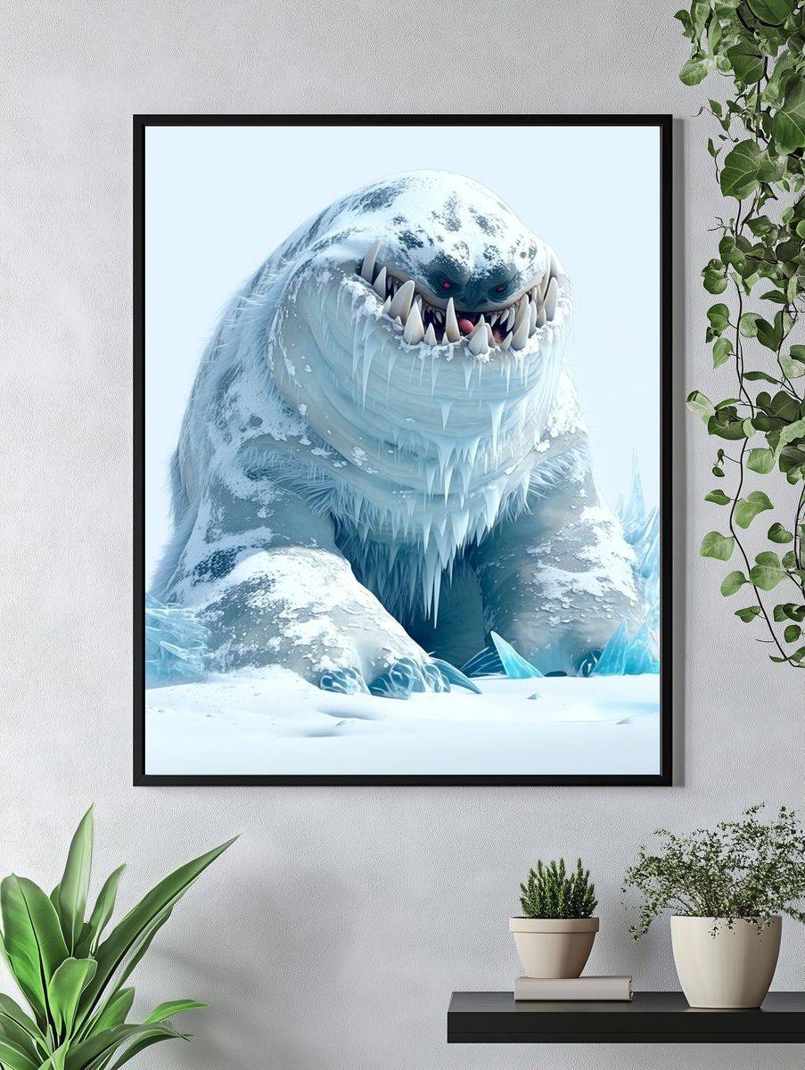 Ice Monster Illustration Poster. — room view 4