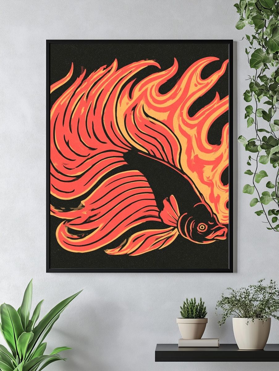 Cute Dino Bucket Hat Illustration Poster. — room view 4