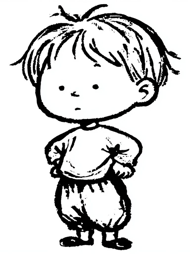 Minimal Child Sketch Poster. poster — illustration art