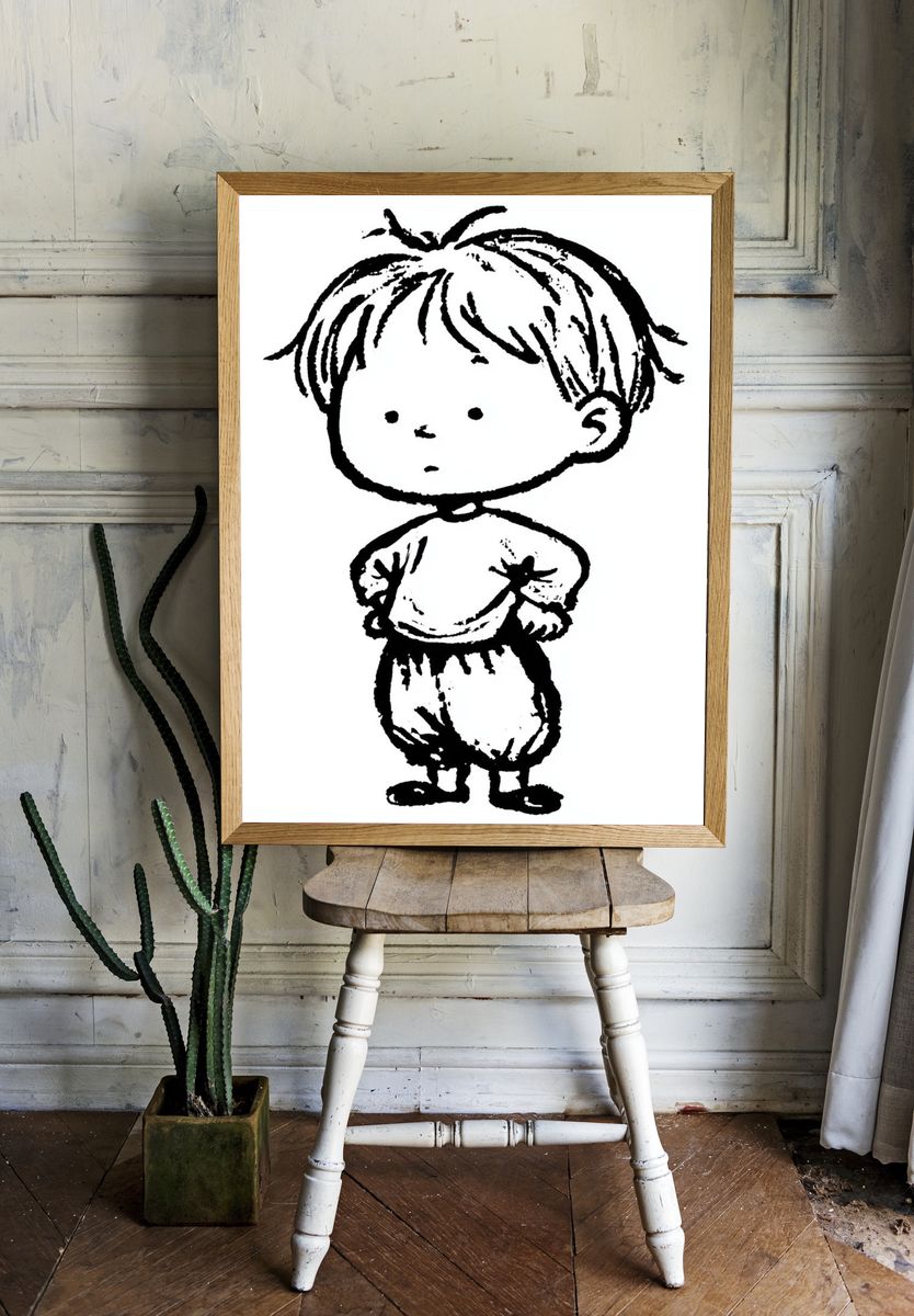 Minimal Child Sketch Poster. — room view 1